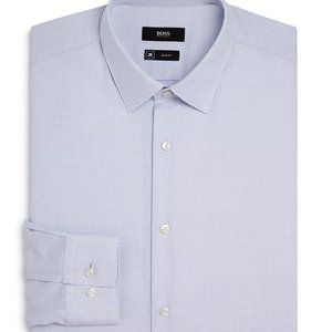 NWT Hugo Boss Men's Isko Cotton Mini-Dot Slim Fit Dress Shirt / 16R